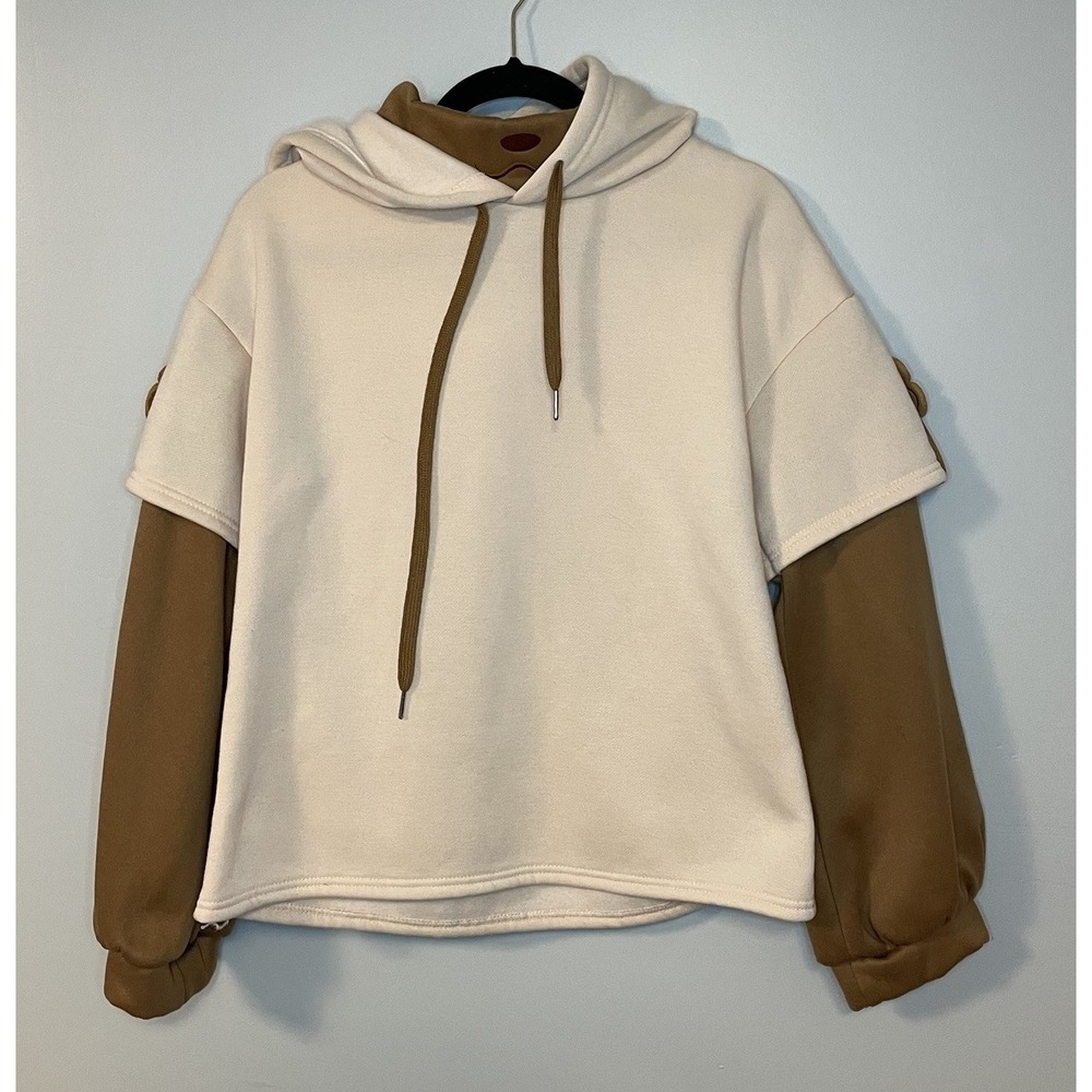 Kawaii Teddy Bear Hoodie Size Junior M Pullover Sweatshirt Sweet Cute Hooded